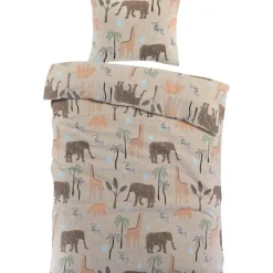 Leen Bakker Dekbedovertrek Benji - zand - 140x200 cm