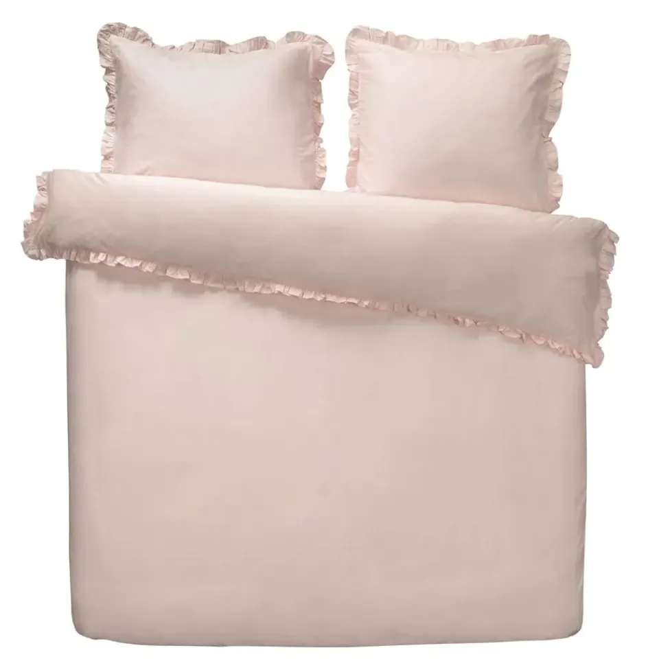 Leen Bakker Dekbedovertrek Cato effen - roze - 240x200/220 cm Best