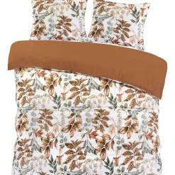 Leen Bakker Dekbedovertrek Celina - wit/terra - 240x220 cm Sale