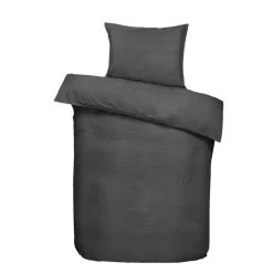 Leen Bakker Dekbedovertrek Dean effen - antraciet - 140x200 cm Best