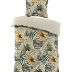 Leen Bakker Dekbedovertrek Fenna - zand/groen 140x220 cm Best