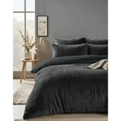 Sleeptime Dekbedovertrek Fur Teddy 240x220 – Fluweelzacht & Knus Design – Antraciet Sale