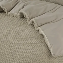 Sleeptime Dekbedovertrek Fur Teddy 140x220 – Fluweelzacht & Knus Design – Taupe Hot