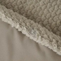 Sleeptime Dekbedovertrek Fur Teddy 140x220 – Fluweelzacht & Knus Design – Taupe Hot