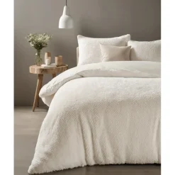 Sleeptime Dekbedovertrek Fur Teddy 140x220 – Fluweelzacht & Knus Design – Beige Outlet