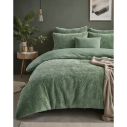 Sleeptime Dekbedovertrek Fur Teddy 140x220 – Fluweelzacht & Knus Design – Groen Hot