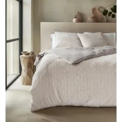 Sleeptime Dekbedovertrek Japandi 240x220 – Flanel Fleece – Zacht & Warm – Beige Hot