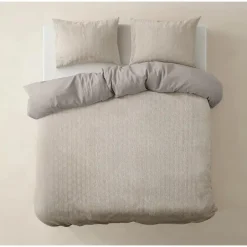 Sleeptime Dekbedovertrek Japandi 240x220 – Flanel Fleece – Zacht & Warm – Beige Hot