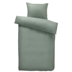 Leen Bakker Dekbedovertrek Jorrit effen - groen - 140x200/220 cm Clearance