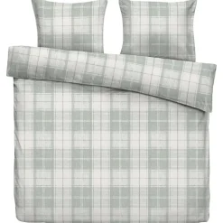 Leen Bakker Dekbedovertrek Laurens - off-white/groen - 240x200/220 cm Clearance