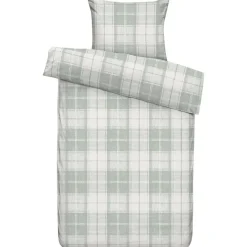 Leen Bakker Dekbedovertrek Laurens - off-white/groen - 140x200/220 cm Outlet