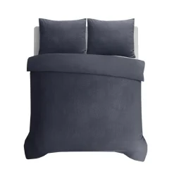 Sleeptime Dekbedovertrek Leaves 200x200 – Fluweelzacht Uni Design – Antraciet Outlet