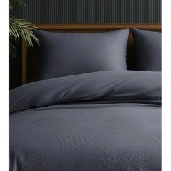 Sleeptime Dekbedovertrek Leaves 200x200 – Fluweelzacht Uni Design – Antraciet Outlet