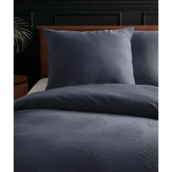 Sleeptime Dekbedovertrek Leaves 240x220 – Fluweelzacht Uni Design – Antraciet Sale