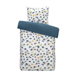 Leen Bakker Dekbedovertrek Liv - wit/blauw - 140x200 cm