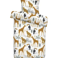 Leen Bakker Dekbedovertrek Loet - wit/oranje - 140x200/220 cm