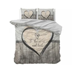 Sleeptime Dekbedovertrek Love to the Moon 200x220 – Zacht & Ademend – Incl. 2 Kussenslopen New