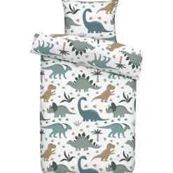 Leen Bakker Dekbedovertrek Luut - wit/groen - 140x200/220 cm Hot