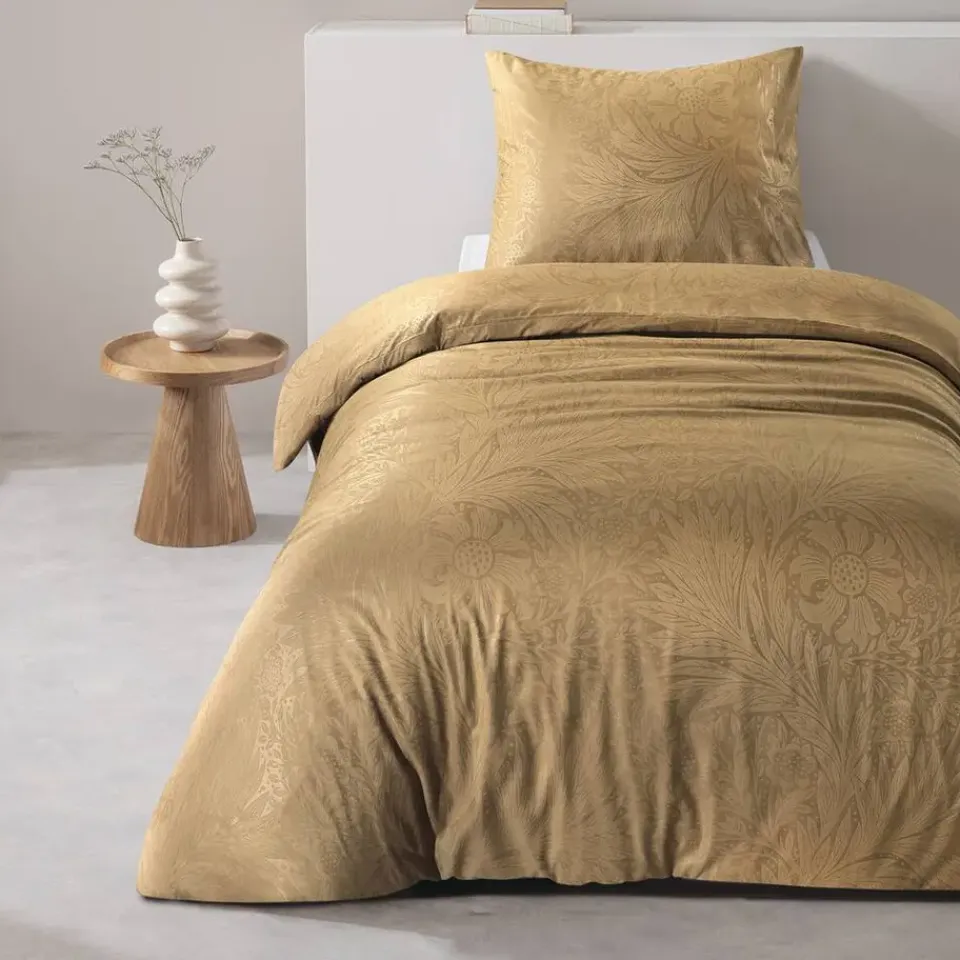 Leen Bakker Dekbedovertrek Mason - oker - 140x220 cm Discount