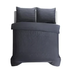 Sleeptime Dekbedovertrek Milano 240x220 – Fluweelzacht Uni Design – Antraciet