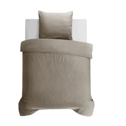 Sleeptime Dekbedovertrek Milano 140x200 – Fluweelzacht Uni Design – Taupe Best