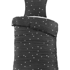 Leen Bakker Dekbedovertrek Milou - zwart/wit - 140x220 cm