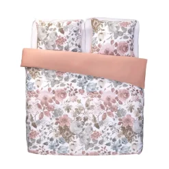 Leen Bakker Dekbedovertrek Nova bloemen - wit/roze - 240x200/220 cm Hot