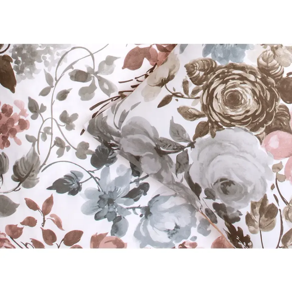 Leen Bakker Dekbedovertrek Nova bloemen - wit/roze - 240x200/220 cm Hot