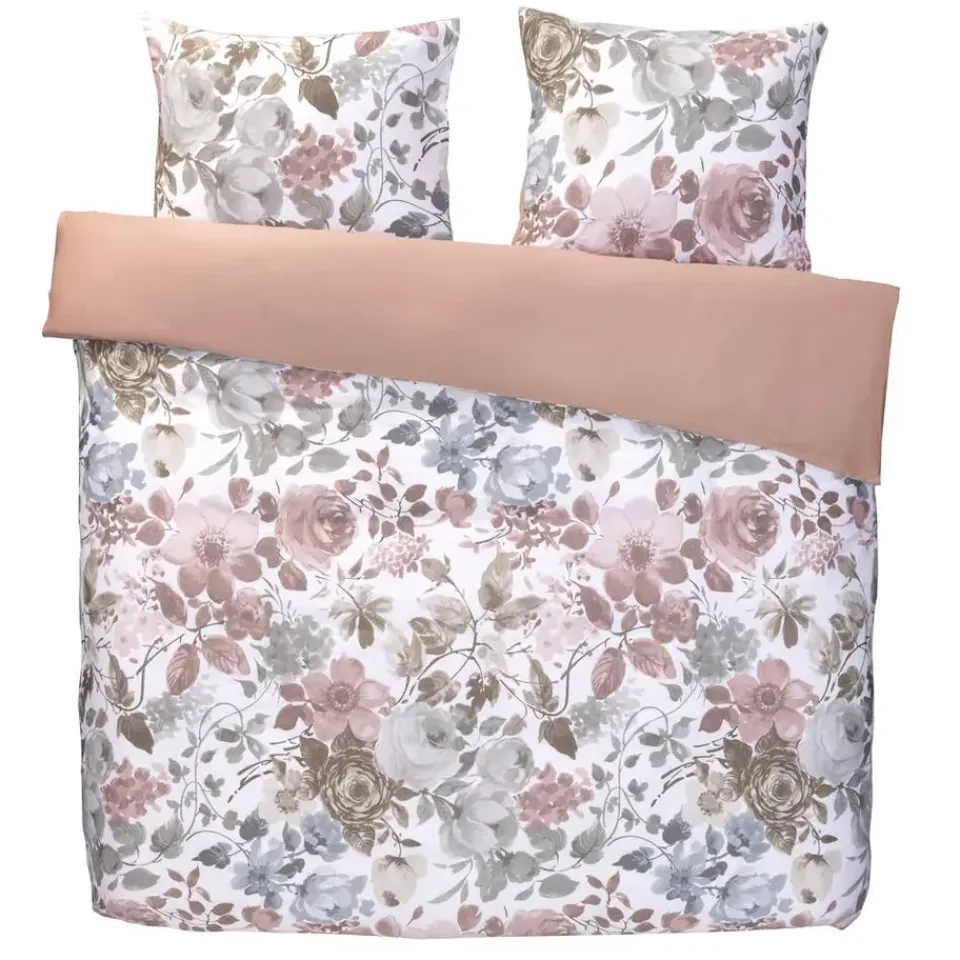 Leen Bakker Dekbedovertrek Nova bloemen - wit/roze - 240x200/220 cm Hot
