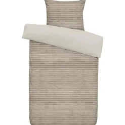 Byrklund Dekbedovertrek Pluch Lines - zand - 140x220 cm New