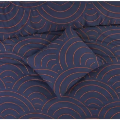 Leen Bakker Dekbedovertrek Sendai grafisch - blauw/caramel - 240x200/220 cm Online