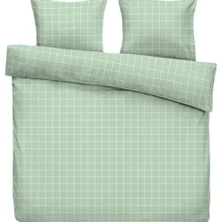 Leen Bakker Dekbedovertrek Simon - groen - 240x220 cm Outlet