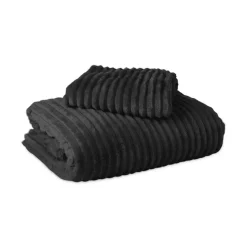 Sleeptime Dekbedovertrek Teddy Rib 200x220 – Fluweelzacht & Knus Design - Zwart Online