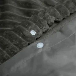 Sleeptime Dekbedovertrek Teddy Rib 200x220 – Fluweelzacht & Knus Design - Grijs Outlet