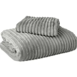 Sleeptime Dekbedovertrek Teddy Rib 200x220 – Fluweelzacht & Knus Design - Grijs Outlet