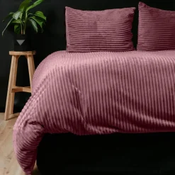 Sleeptime Dekbedovertrek Teddy Rib 240x220 – Fluweelzacht & Knus Design - Roze Sale