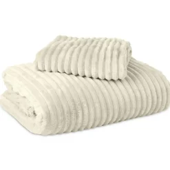 Sleeptime Dekbedovertrek Teddy Rib 140x220 – Fluweelzacht & Knus Design - Beige Hot