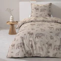 Leen Bakker Dekbedovertrek Thomas - zand - 140x200 cm New