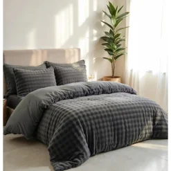 Sleeptime Dekbedovertrek 240x220 – Pompom Design & Warm Flanel Fleece - Antraciet Online