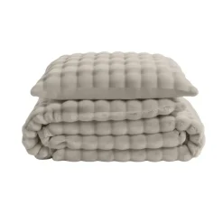 Sleeptime Dekbedovertrek 240x220 – Pompom Design & Warm Flanel Fleece - Beige Hot