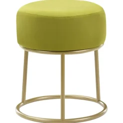 Leen Bakker DELCO - Hocker - Groen - Fluweel Clearance