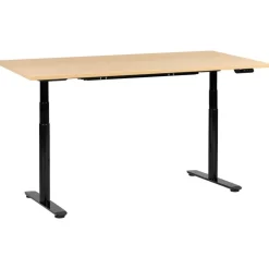 Leen Bakker DESTINAS - Elektr bureau - Zwart/Lichtbruin - 180 x 72 cm - Vezelplaat Best