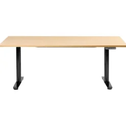 Leen Bakker DESTINAS - Elektr bureau - Zwart/Lichtbruin - 180 x 72 cm - Vezelplaat Best