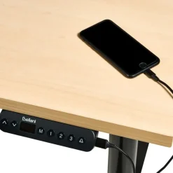 Leen Bakker DESTINAS - Elektr bureau - Zwart/Lichtbruin - 180 x 72 cm - Vezelplaat Best