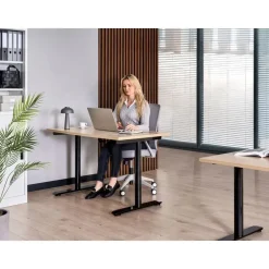 Leen Bakker DESTINAS - Sta-bureau - Zwart/Lichtbruin - 120 x 72 cm - Vezelplaat