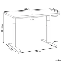 Leen Bakker DESTINES - Elektr bureau - Zwart/Lichtbruin - 120 x 60 cm - Vezelplaat Sale