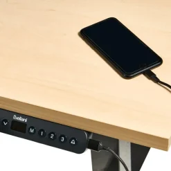 Leen Bakker DESTINES - Elektr bureau - Zwart/Lichtbruin - 120 x 60 cm - Vezelplaat Sale