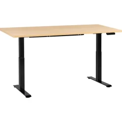 Leen Bakker DESTINES - Elektr bureau - Zwart/Lichtbruin - 180 x 72 cm - Vezelplaat Discount