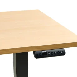 Leen Bakker DESTINES - Elektr bureau - Zwart/Lichtbruin - 180 x 72 cm - Vezelplaat Discount