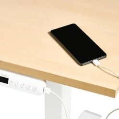 Leen Bakker DESTINES - Elektr bureau - Wit/Lichtbruin - 180 x 72 cm - Vezelplaat New